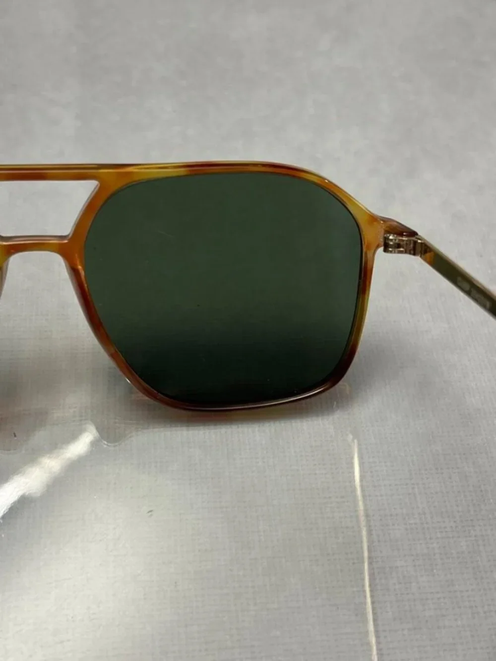 AIRE Cusp Aviator Sunglasses Vintage Tortoise Gold Frame Green Lens